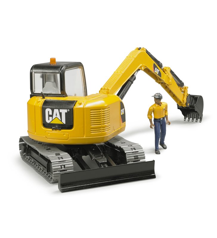 Minikoparka CAT z figurką robotnika Bruder 02466