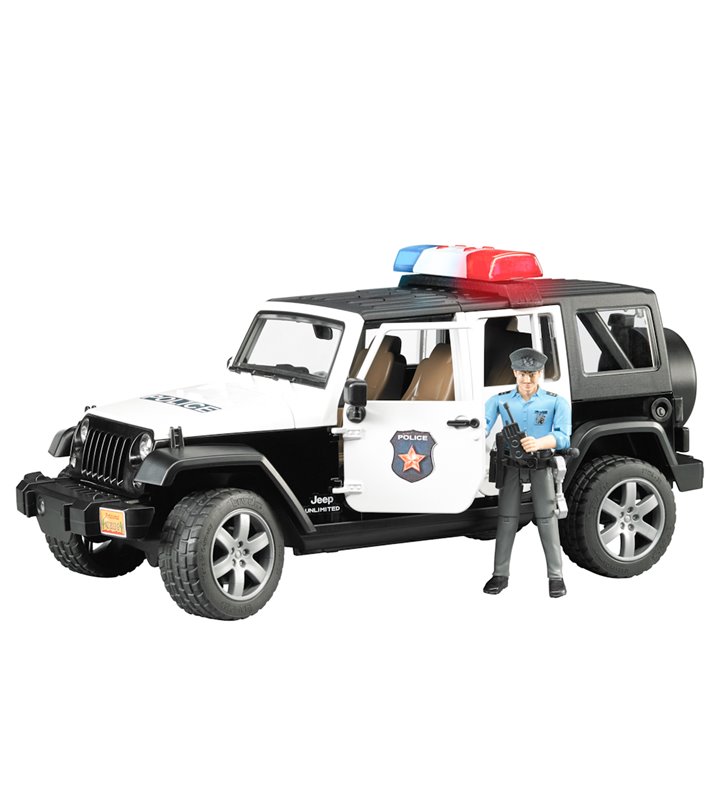 Jeep Wrangler Rubicon policyjny z figurką Bruder 02526