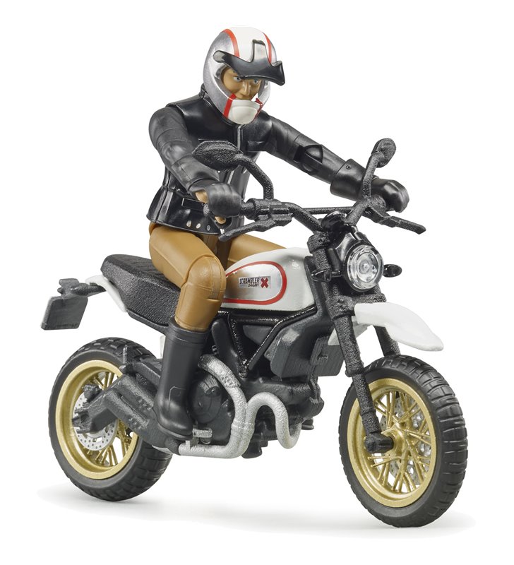 Motocykl Srambler Ducati Desert Sled z figurką kierowcy Bruder 63051