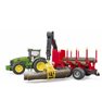 Traktor John Deere 7930 z przyczepą leśną z dźwigiem Bruder 03054