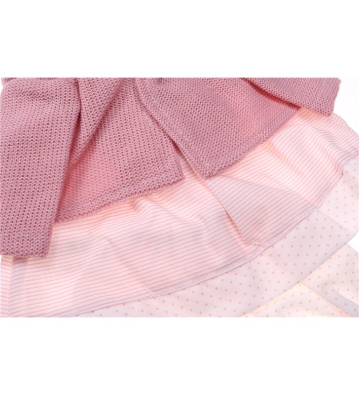 Beżowa sukienka z różowym sweterkiem 33 cm Antonio Juan 0133_19