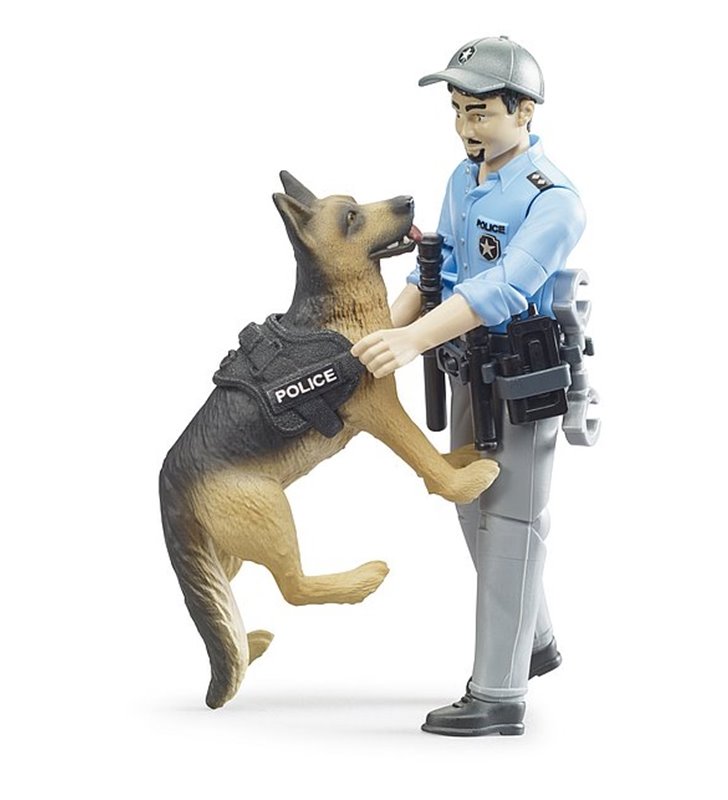 Figurka policjanta z psem Bruder 62150