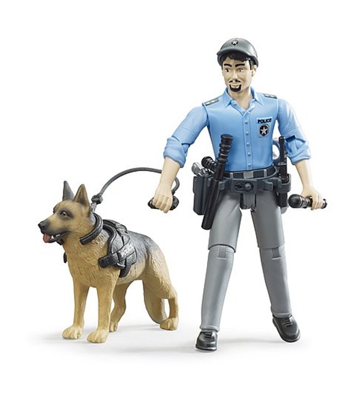 Figurka policjanta z psem Bruder 62150
