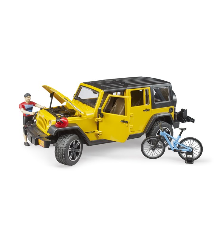 Jeep Wrangler Unlimited Rubicon z rowerem górskim Bruder 02543