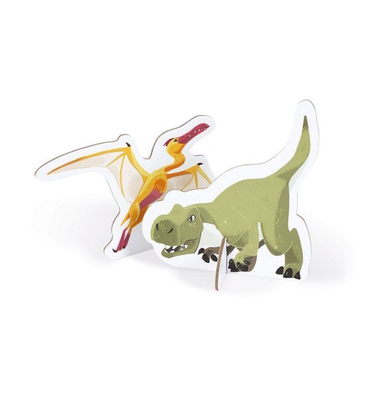 Puzzle edukacyjne z figurkami 3D Dinozaury Janod 02679