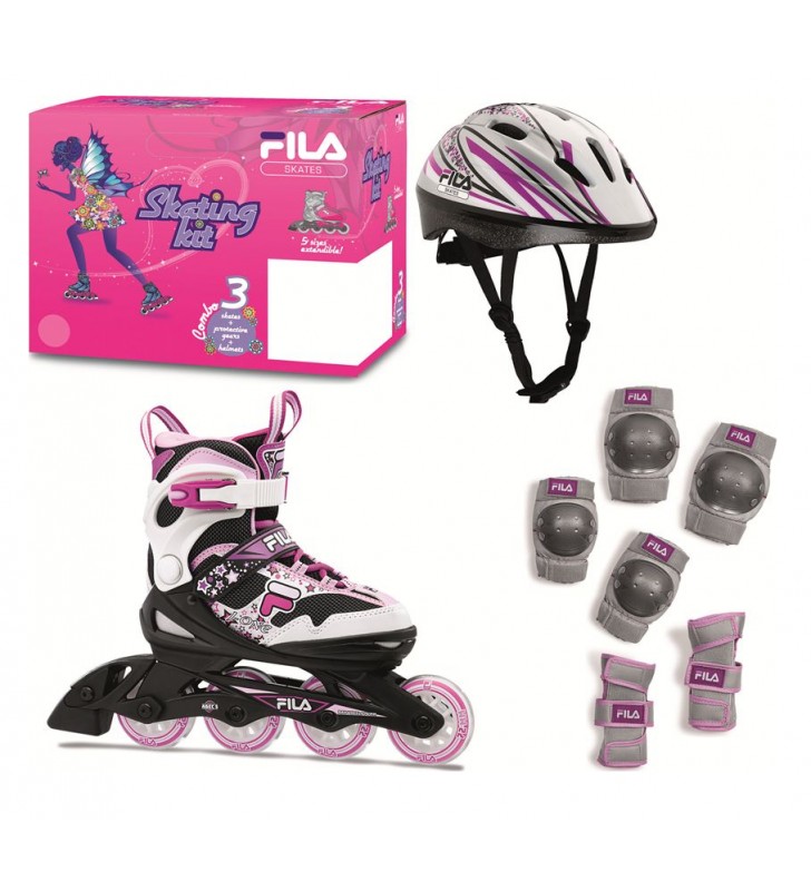 Rolki dziecięce J-one COMBO 3 G FILA Skates blk/wh/pink S