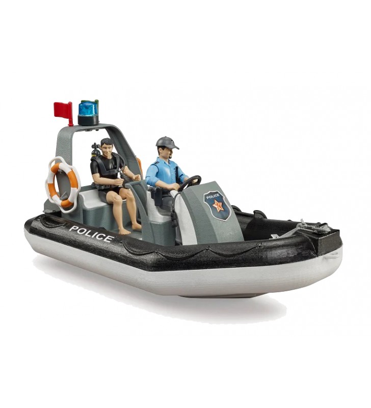 Zabawka Policyjna łódź motorowa z figurką policjanta Bruder 62733