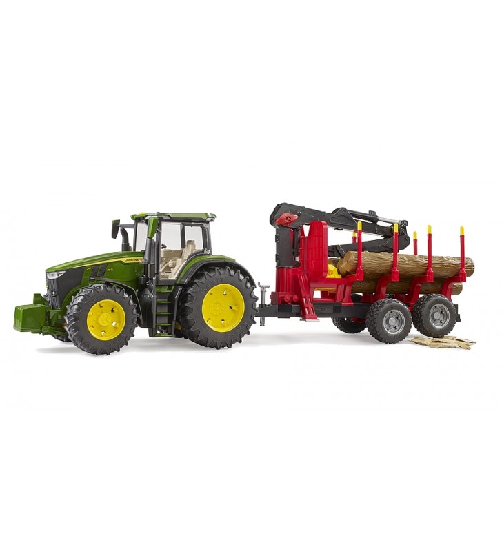 Traktor John Deere 7R 350 z przyczepą leśną Bruder 03154