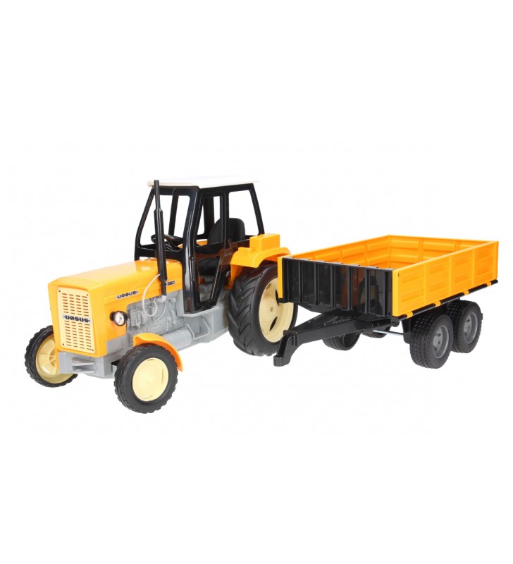 Żółty traktor Ursus C-360 z przyczepą Double Eagle E239