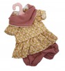 Karmelowa sukienka w listki dla lalki 33 cm Antonio Juan