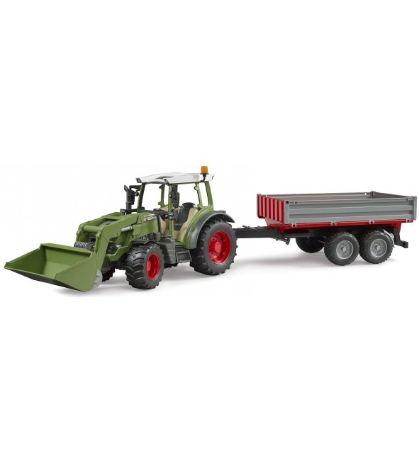 Traktor Fendt Vario 211 z ładowaczem i przyczepą Bruder 02182