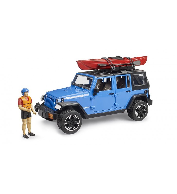 Jeep Wrangler Unlimited Rubicon z kajakiem i figurką kajakarza Bruder 02529