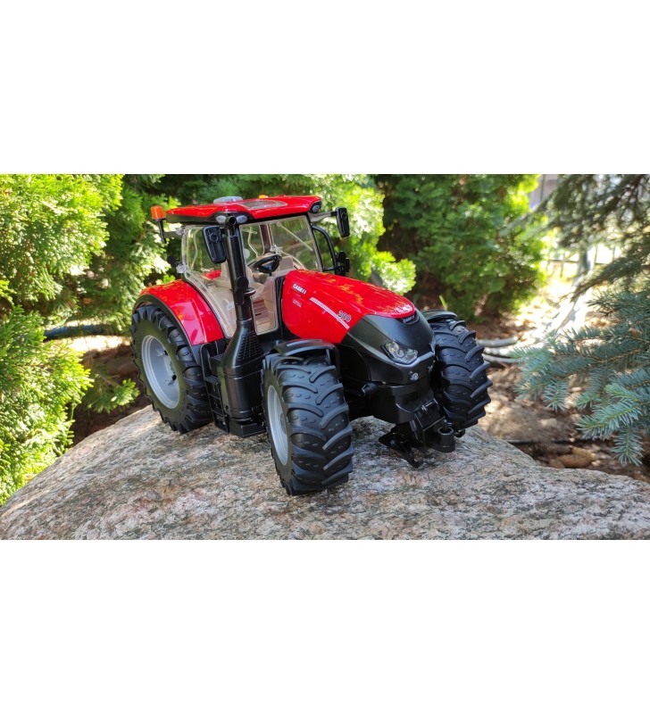 Traktor Case IH Optum 300 CVX z ładowarką i przyczepą z belami słomy Bruder 03198