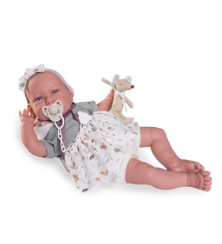 Lalka hiszpańska Daniela z maskotką 52 cm Reborn Antonio Juan 81393