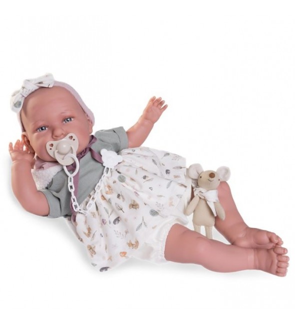 Lalka hiszpańska Daniela z maskotką 52 cm Reborn Antonio Juan 81393