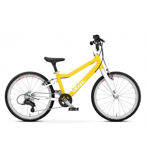 Rower dziecięcy woom 4 GO - Żółty Metalik - 20 calowy - z przerzutkami