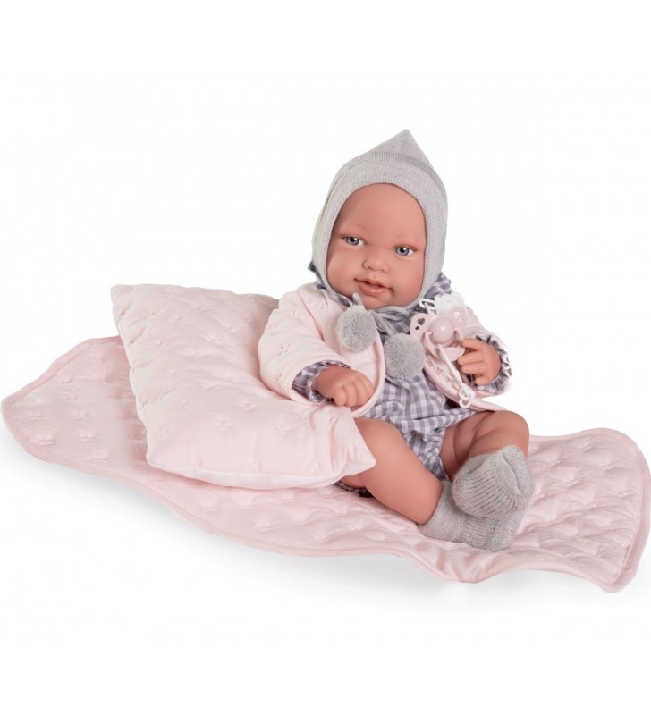 Lalka hiszpańska Pipa 42 cm z poduszką i kocykiem Antonio Juan 50425