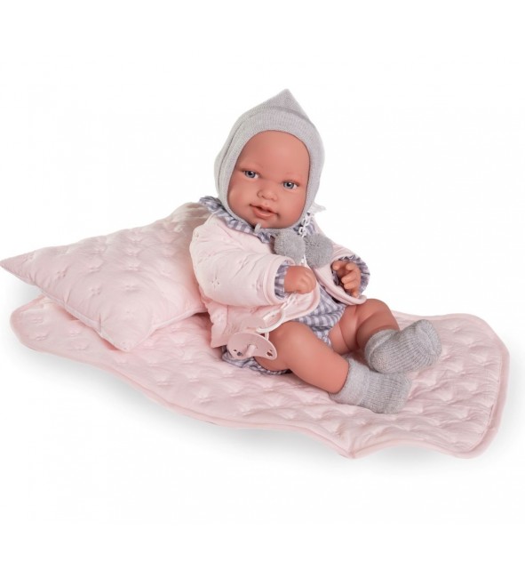 Lalka hiszpańska Pipa 42 cm z poduszką i kocykiem Antonio Juan 50425