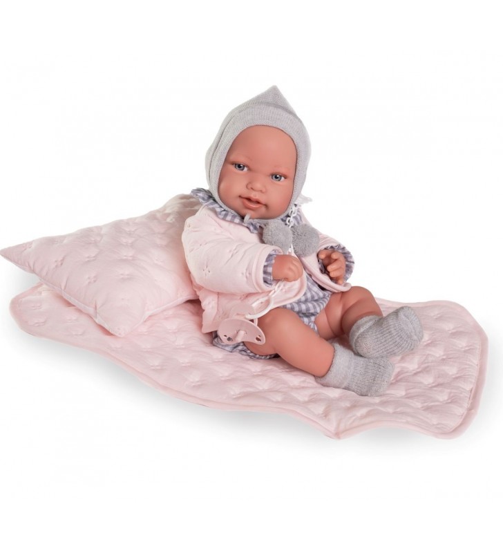 Lalka hiszpańska Pipa 42 cm z poduszką i kocykiem Antonio Juan 50425