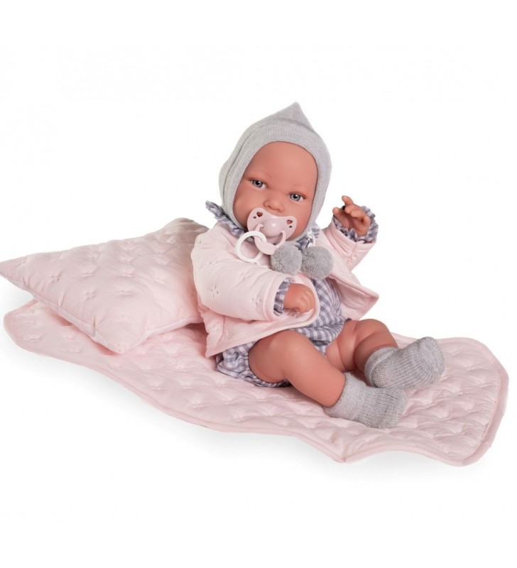 Lalka hiszpańska Pipa 42 cm z poduszką i kocykiem Antonio Juan 50425