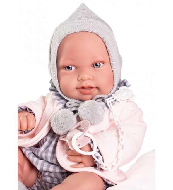 Lalka hiszpańska Pipa 42 cm z poduszką i kocykiem Antonio Juan 50425