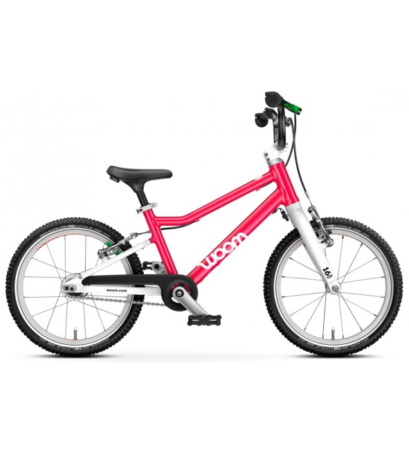 Rower dziecięcy woom 3 GO AUTOMAGIC - Różowy - 16 calowy - z przerzutkami