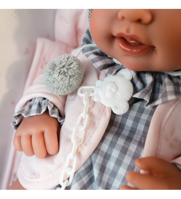 Lalka hiszpańska Pipa 42 cm z poduszką i kocykiem Antonio Juan 50425