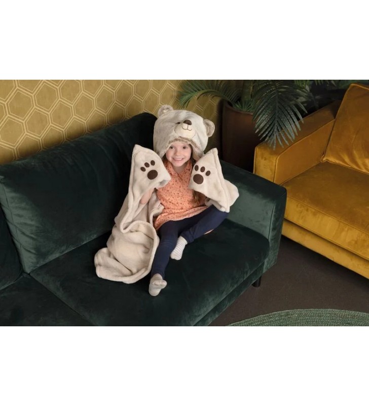 Miś Kocyk z kapturem dla dzieci Cozy Noxxiez BL829