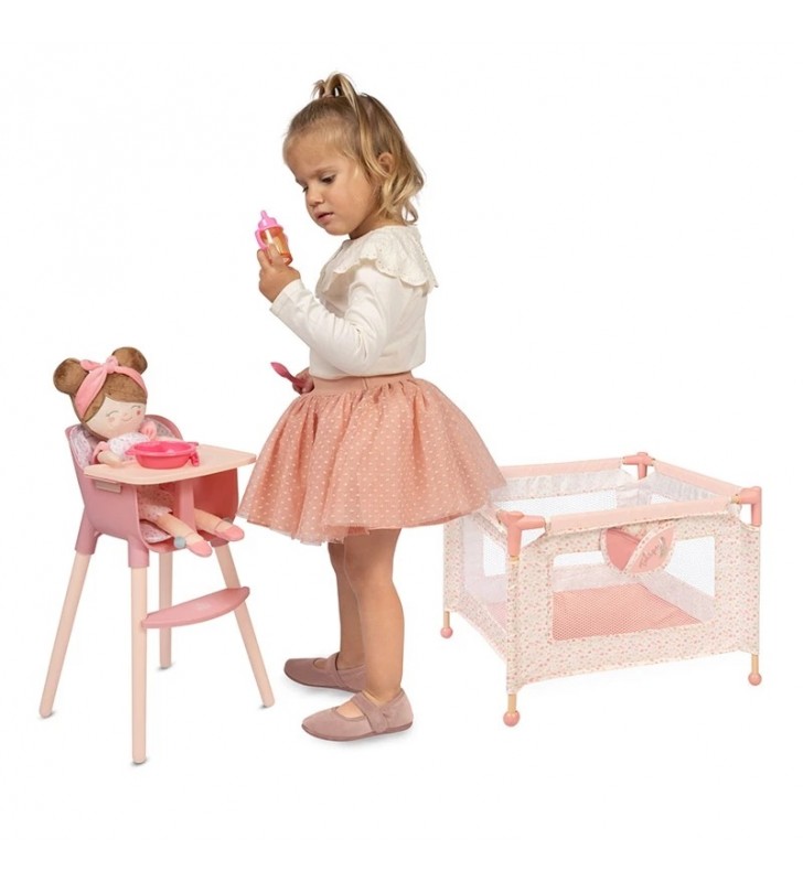 Krzesełko do karmienia i łóżeczko dla lalek 2w1 DeCuevas Toys 40074