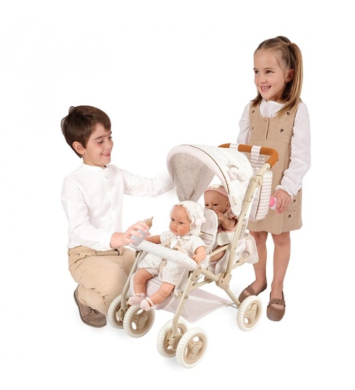 Bliźniaczy wózek regulowany dla lalek do 52cm Verona DeCuevas Toys 90378