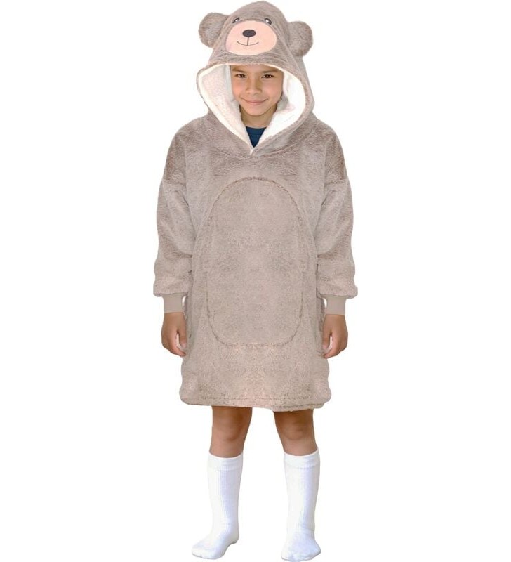 Bluza koc Oversize dla dziecka Miś Cozy Noxxiez CH328