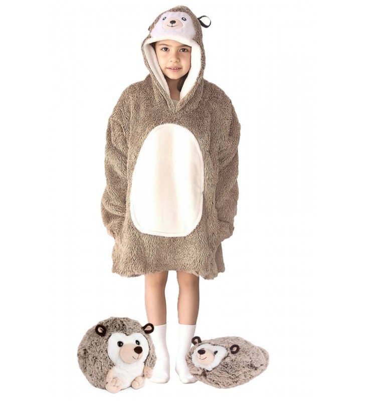 Bluza koc Oversize dla dzieci Jeż Cozy Noxxiez CH329