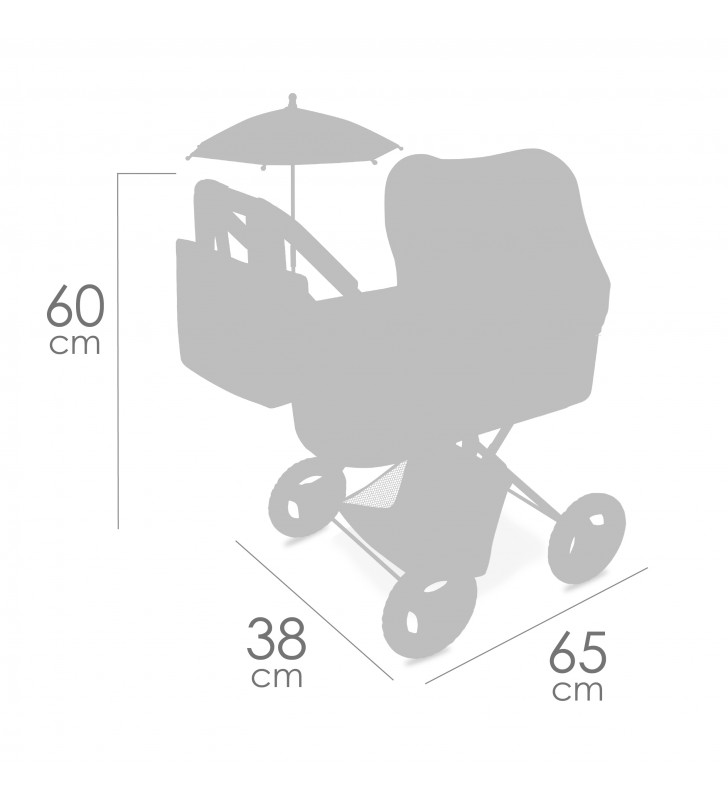 Wózek dla lalek Verona z parasolką DeCuevas Toys 85078