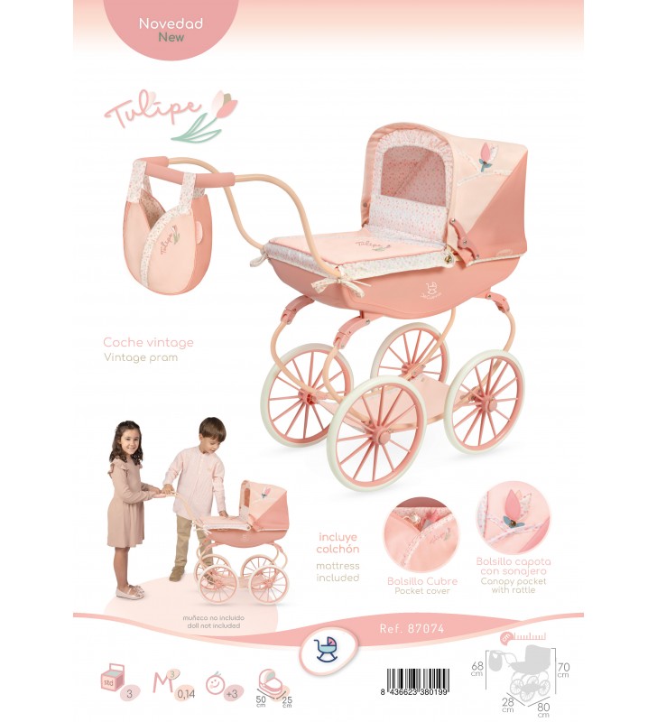Wózek dla lalek Tulipe Classic DeCuevas Toys 87074