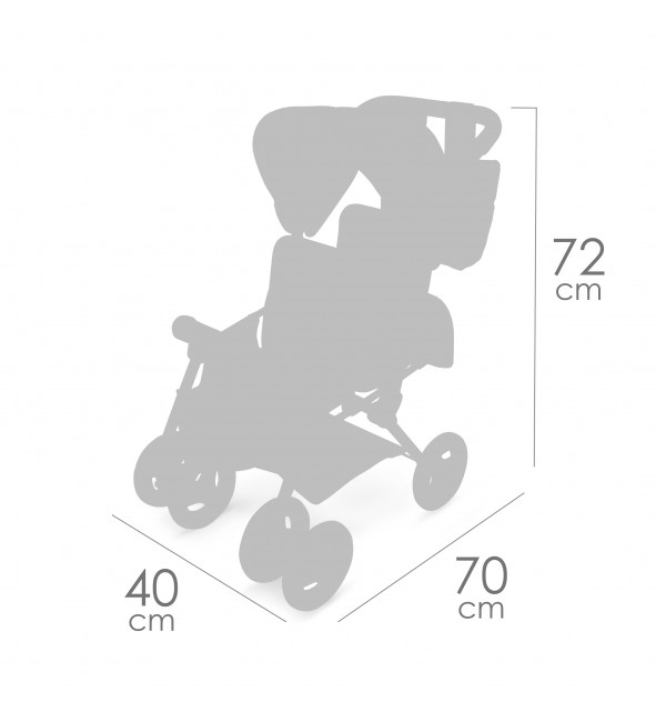 Bliźniaczy wózek regulowany dla lalek do 52cm Verona DeCuevas Toys 90378