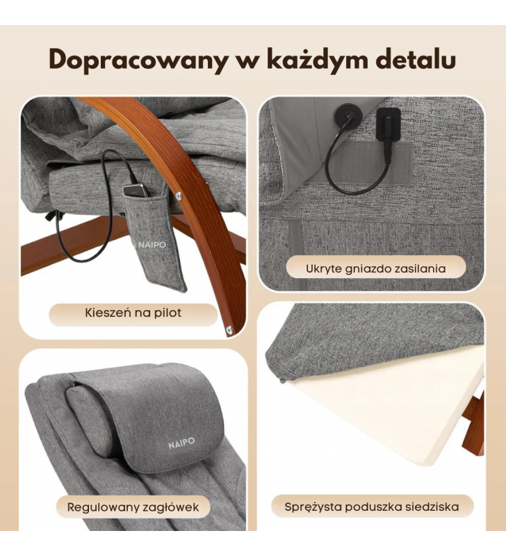 Fotel masujący bujany NAIPO MGC-2300P