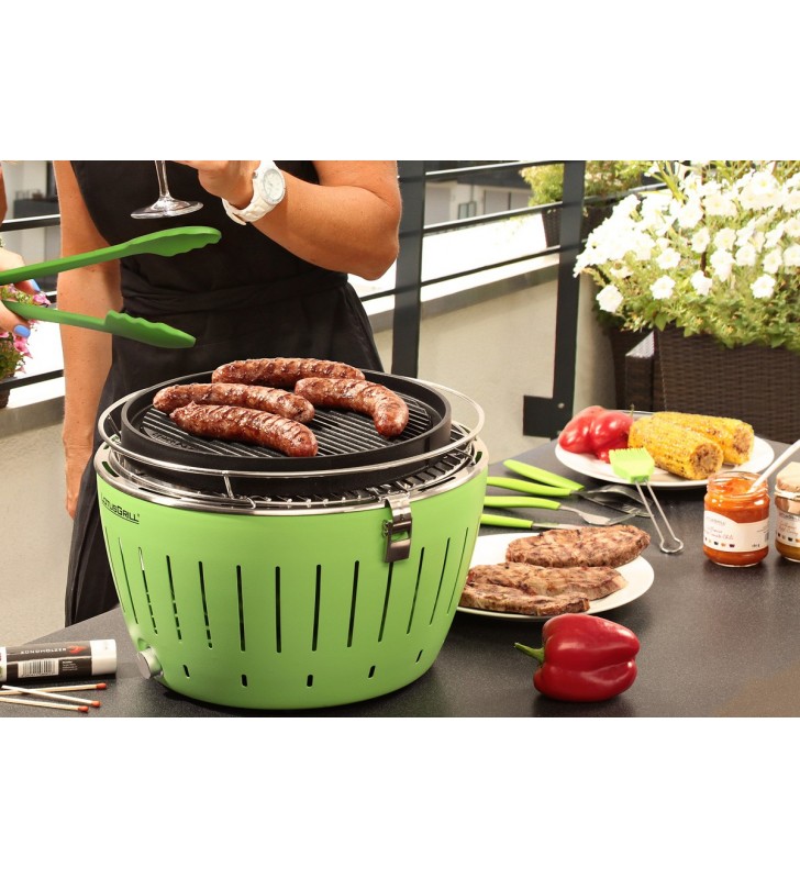 Bezdymny grill na węgiel - LotusGrill zielony