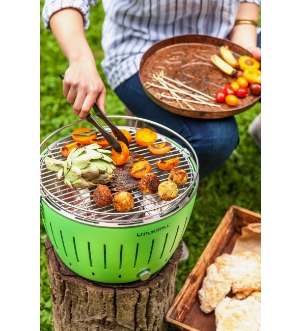 Bezdymny grill na węgiel - LotusGrill purpurowy