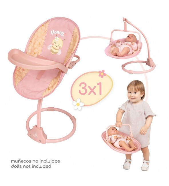Krzesełko_3w1_Honey dla lalki do 50 cm DeCuevas Toys 51570