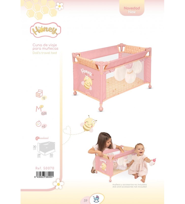 Łóżeczko dla lalek do 48 cm Honey DeCuevas 50070